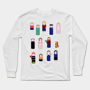 peg people with streakers Long Sleeve T-Shirt